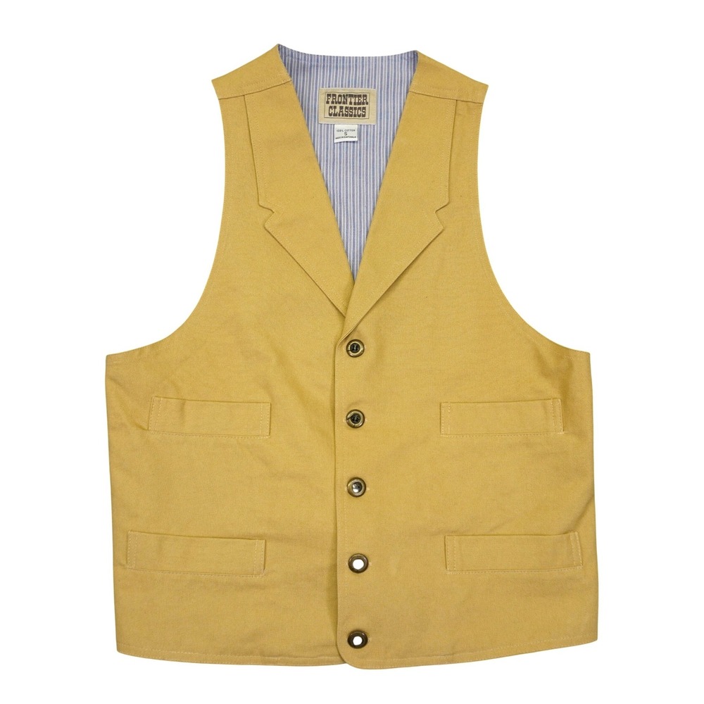 Frontier Classics Vest Men S Yellow Canvas Notched Lapel Old West Steampunk